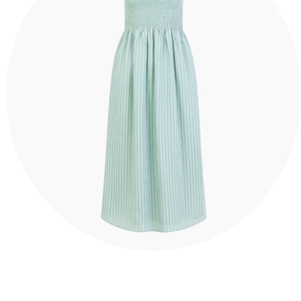 Hill House Home Green Seersucker Cosima Dress Women’s Medium